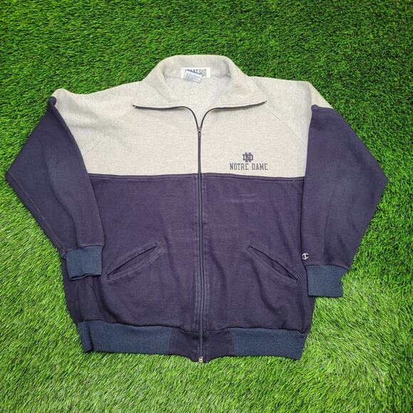 Vintage Notre-Dame Zip Sweatshirt Womens XL 24x26 Baggy - Picture 1 of 14
